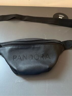 Pandora Black Pebbled Leather-Look Belt Bag